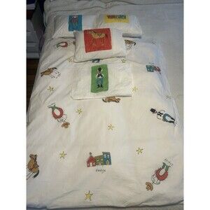 LIZ WAIN Chicago Toddler Kid Western Print Duvet Pillow Sham DOWN COMFORTER
